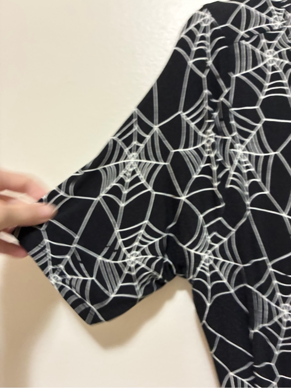 Torrid Super Soft Knits Black Spiderweb Print Skater Dress size 00 or 10 m/l - Picture 3 of 7